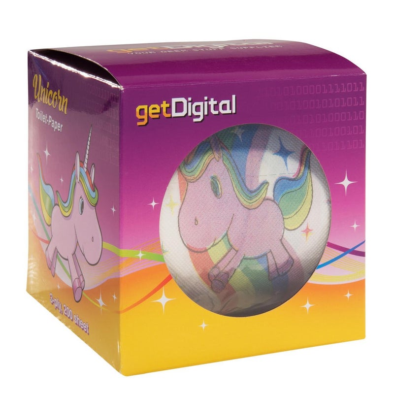getDigital Unicorn Toilet Paper Novelty Bathroom Tissue - 1 Roll with 200 Sheets - Gift Box included - Image 3